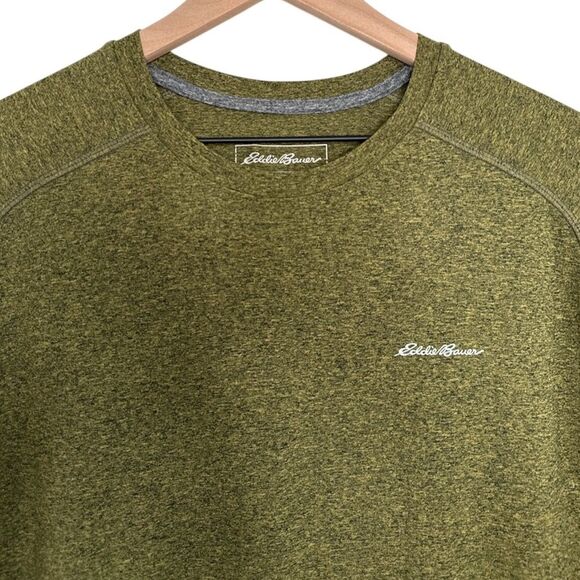 Eddie Bauer Men’s Crew Neck T-Shirt Large Tee Wicking Motion FreeDry Green - Picture 3 of 9